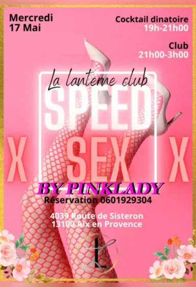 💥🔥SOIRÉE SPEED-SEX XXX 💥🔥BY PINKLADY💥🔥cocktail dînatoire offert à tous les inscrits wyylde qui ont réservé au 0601929304