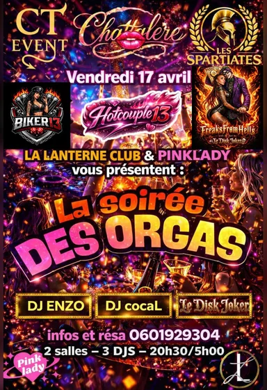 🔥 LA LANTERNE & PINKLADY 🔥 vous présentent : LA SOIRÉE DES ORGANISATEURS DE SOIRÉES PRIVÉES . LES ORGANISATEURS INTÉRESSÉS CONTACTEZ PINKLADY RAPIDEMENT 0601929304 ✨ LA SOIRÉE QUI VA RÉVOLUTIONNER LE MONDE LIBERTIN ✨ Préparez-vous à vivre une expérience inédite et sensorielle qui va repousser toutes les limites. 🚀 👉 Ambiance électrisante 🎶 👉 Une nouvelle ère du plaisir s’ouvre à vous 💫 RÉSERVATION 0601929304 Ne manquez pas cet événement historique ! 🗓️ Réservez vite votre soirée et laissez-vous emporter par la magie... 🥂🔥