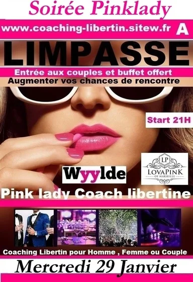 MERCREDI 29 JANVIER LA SOIREE PINKLADY A LIMPASSE BUFFET POUR TOUS & ENTREE OFFERTE AUX COUPLES ET FEMMES SEULES